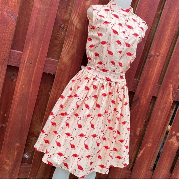 Chicwish Flamingo Print Mini Dress in Pink - Picture 7 of 16